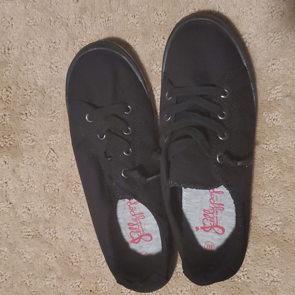 Jellypop slipon shoes, black, size 8